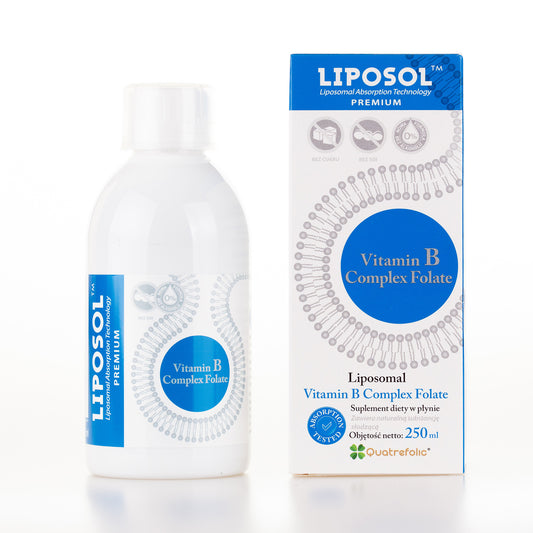 Liposol, Liposomal B Complex Folate, Choline, PABA, Inositol, Vitamin B1, B2, B3, B5, B6, B7 Biotin, B9, B12 250ml, Aliness