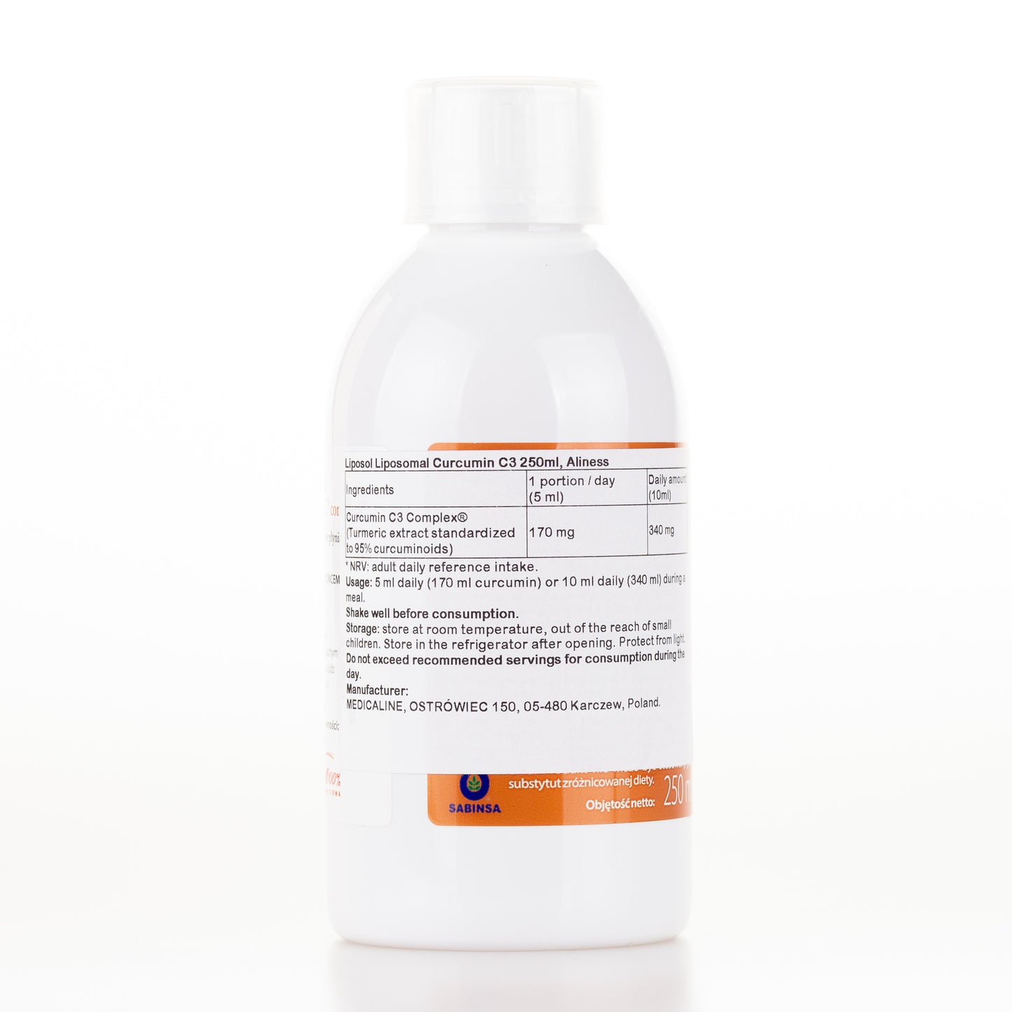 Liposol Curcumin 3 Liposomalna kurkumina 3, 250 ml