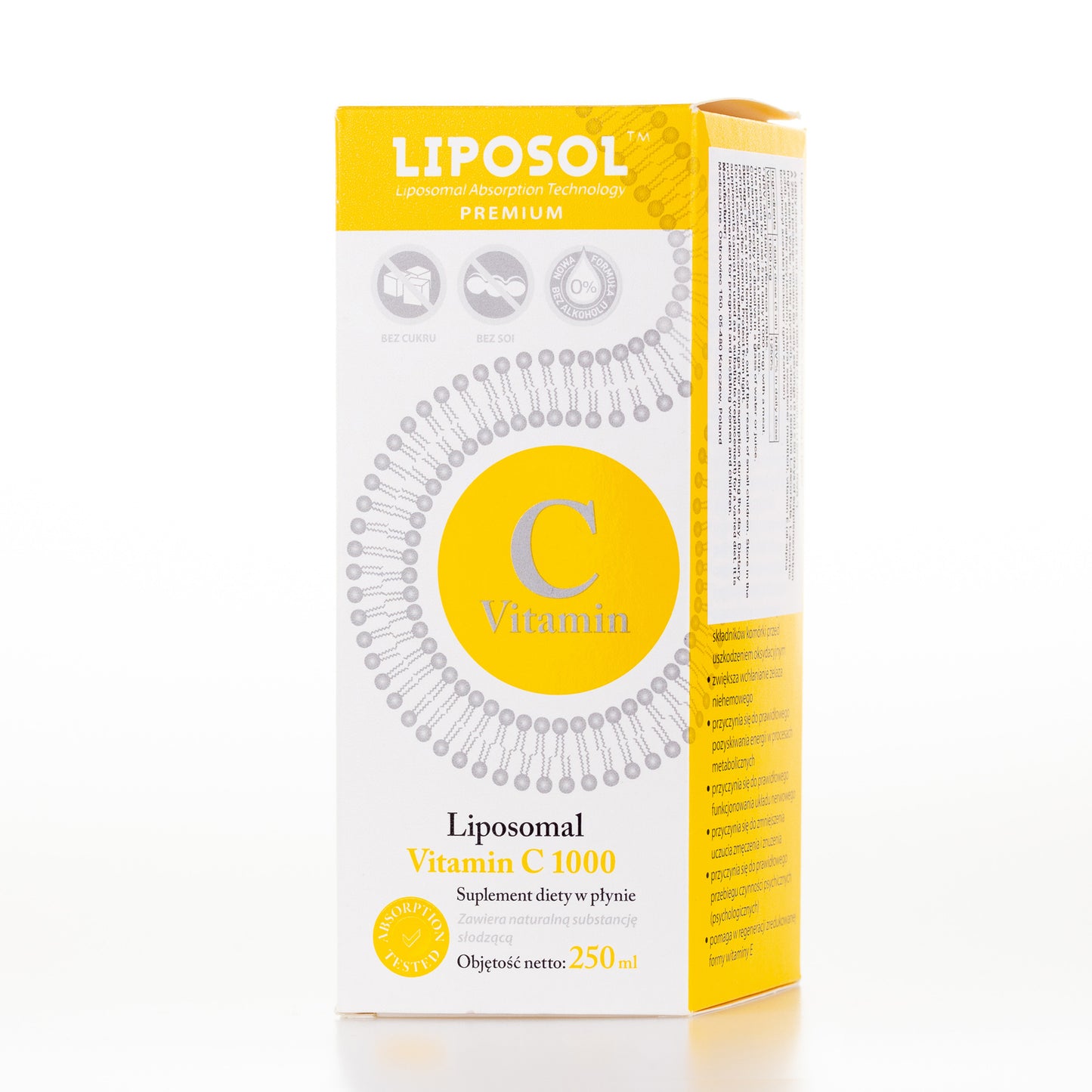 250ml of Liposomal Vitamin C 1000mg, natural taste, buffered, Liposol, Aliness