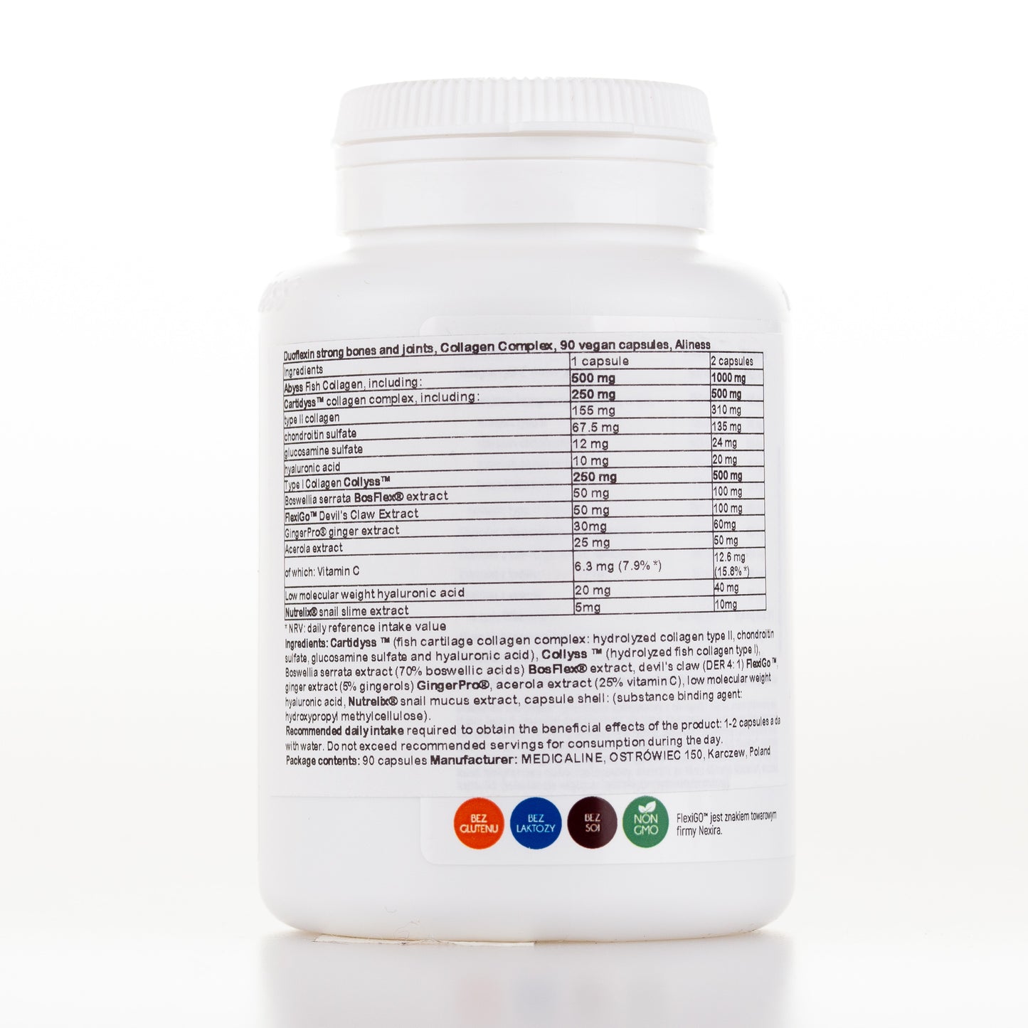 Duoflexin strong bones and joints, Collagen Complex, 90 vegan capsules