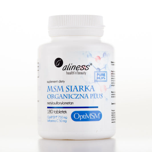 Aliness MSM Siarka Organiczna PLUS, 180 tabletek