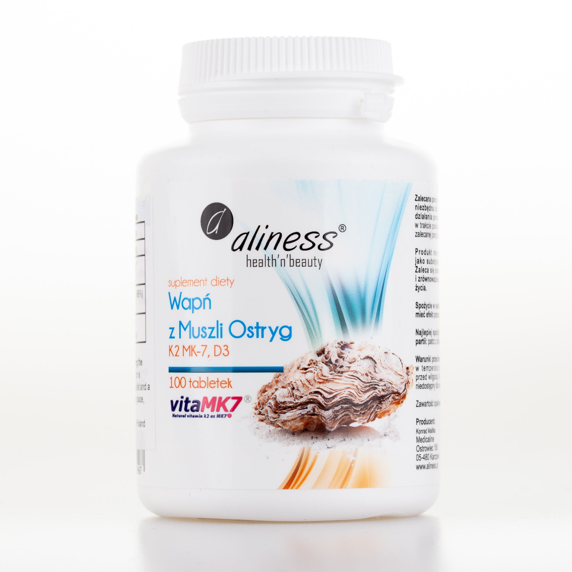 Shell Pills Oyster Shell Calcium with vitamins K2 and D3, 100 pills – Aliness.co.uk