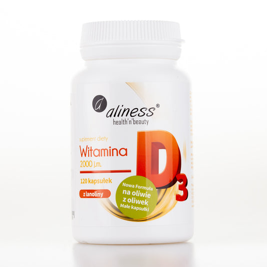 Vitamin D3 2000IU, 120 capsules. Olive oil formula