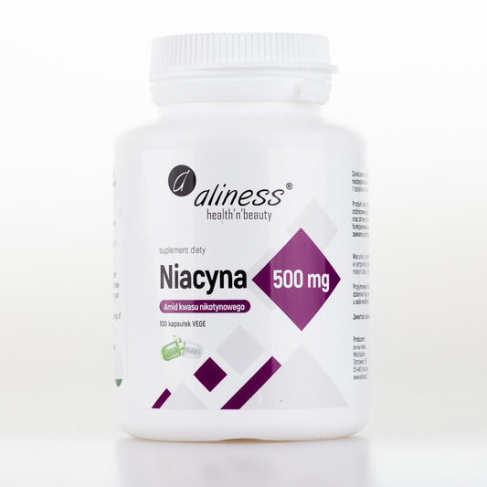 Aliness Niacyna, Amid kwasu nikotynowego 500 mg, 100 kapsułek