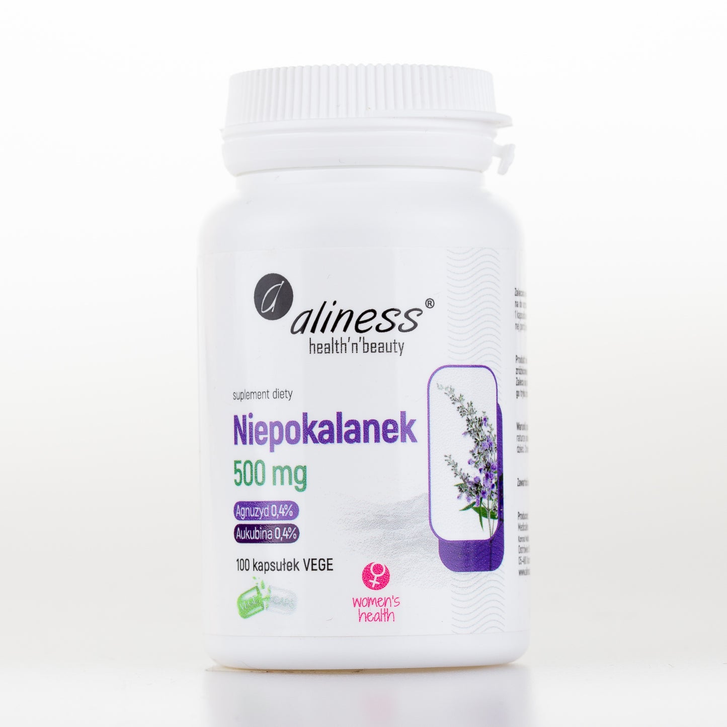 Aliness Niepokalanek 500mg (Vitex agnus-castus), 100 kapsułek wegańskich