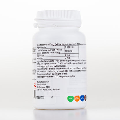 Aliness Niepokalanek 500mg (Vitex agnus-castus), 100 kapsułek wegańskich