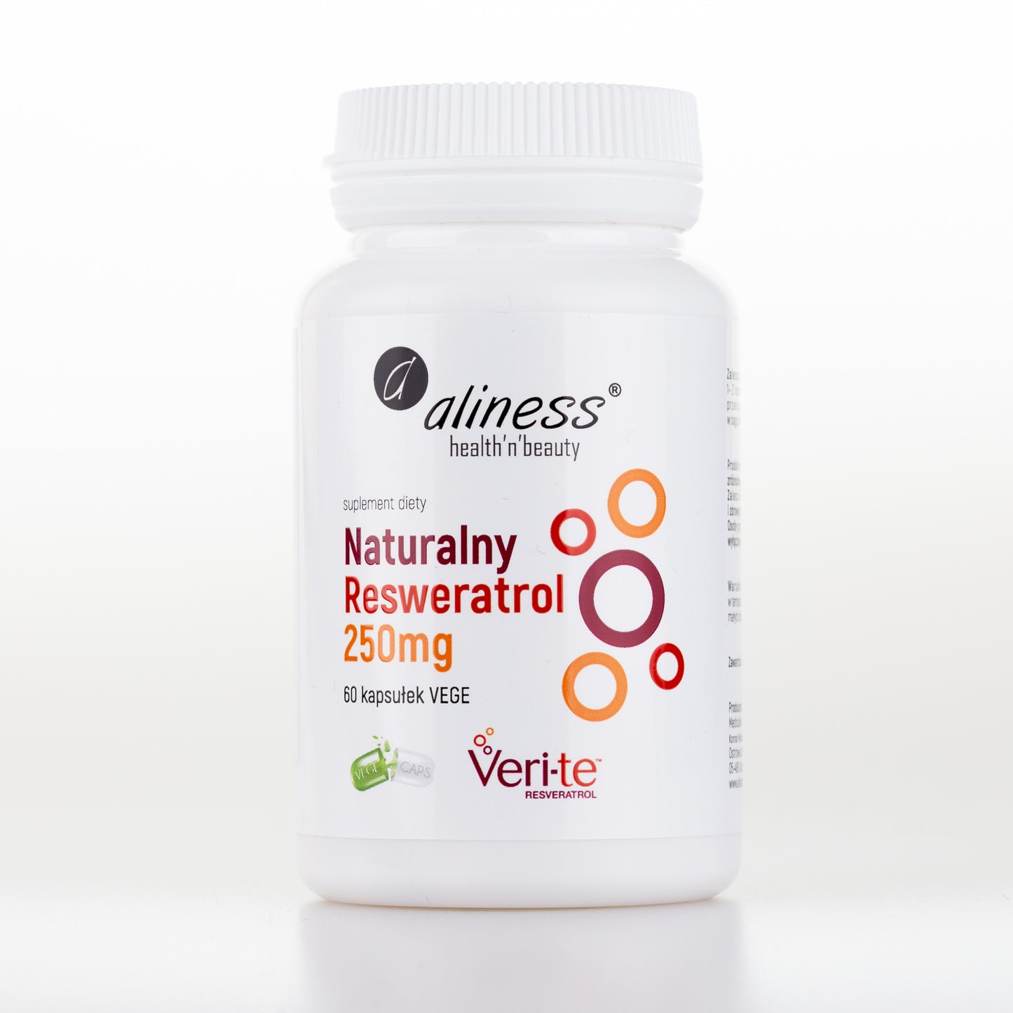 Natural Resveratrol Veri-Te, 250mg, 60 vegan capsules