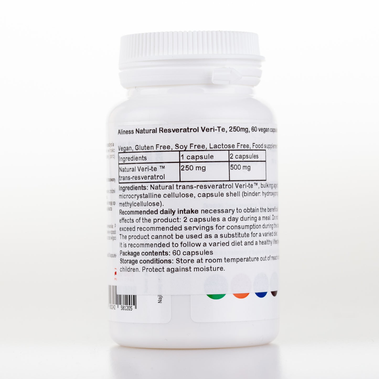 Aliness Naturalny Resweratrol Veri-Te 250mg, 60 kapsułek 