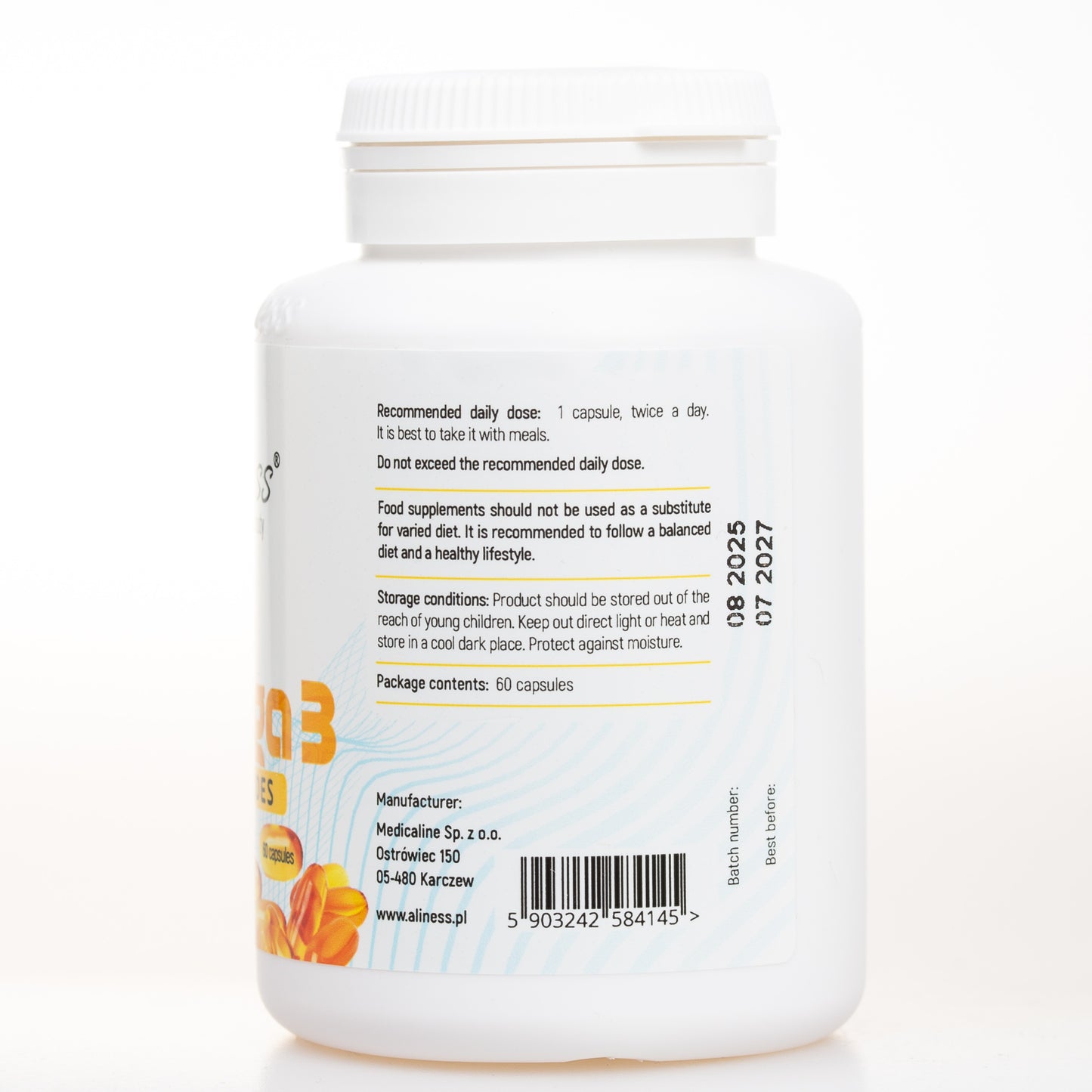 Fish Omega 3 Triglycerides 180 mg EPA, 120mg DHA, 60 capsules