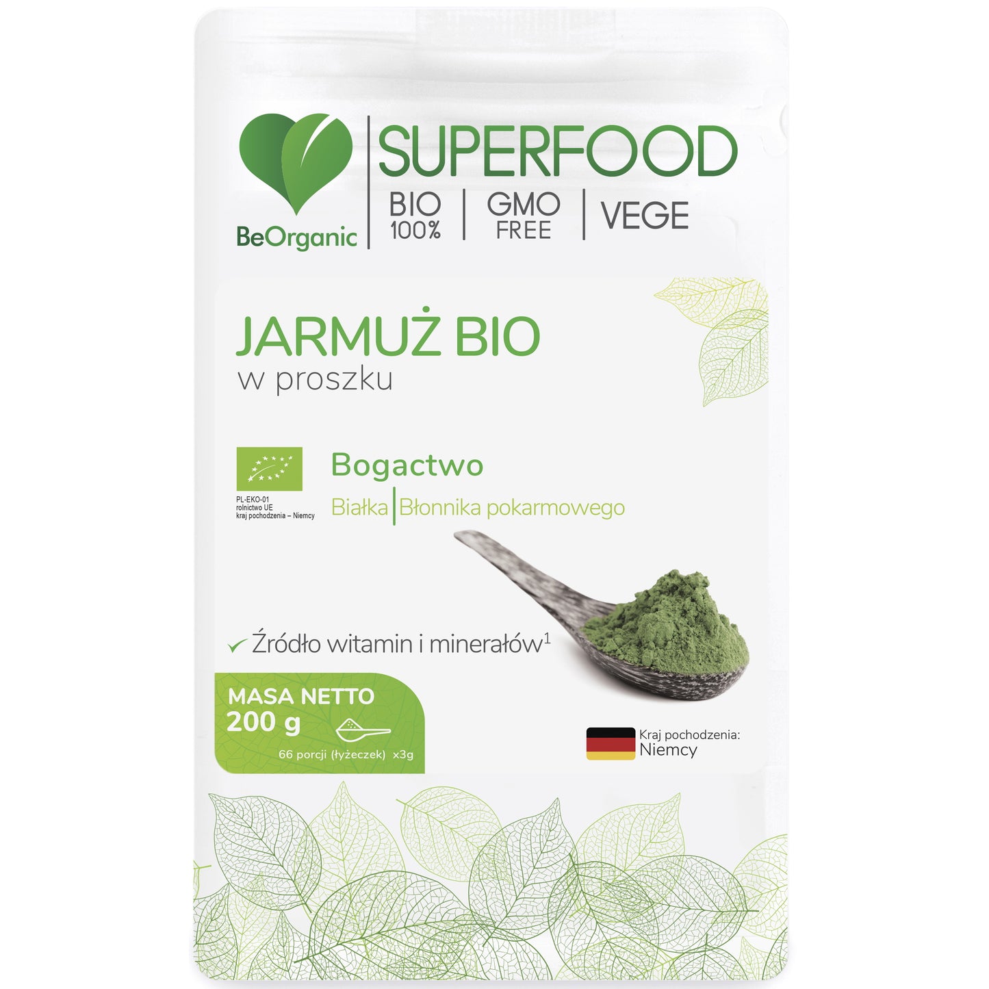 BeOrganic Kale Powder, 200g