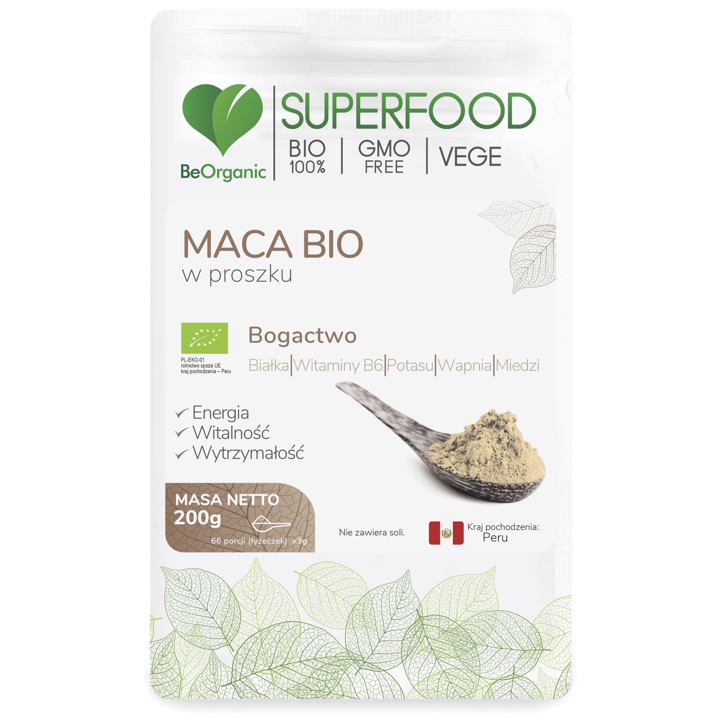 BeOrganic Maca powder, 200g