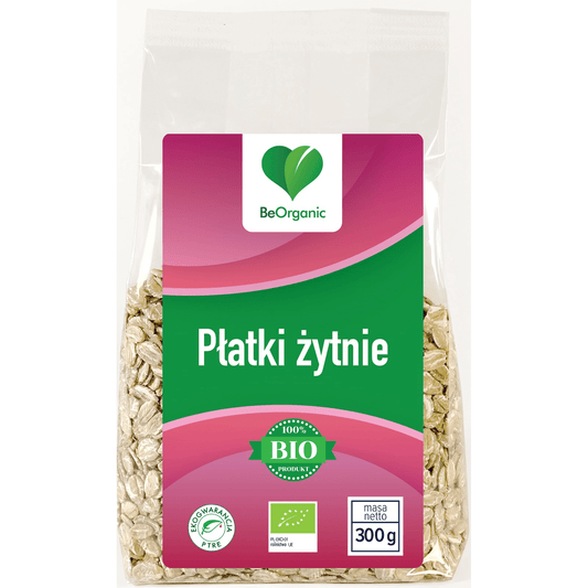 BeOrganic Płatki żytnie, 300g