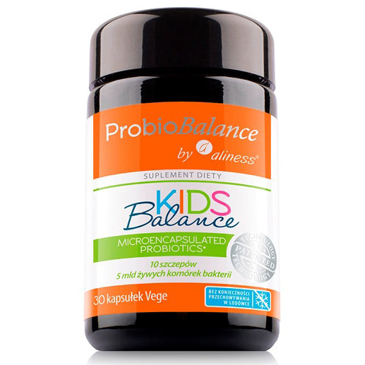 ProbioBalance Kids probiotics & prebiotics, vegan capsules. Aliness Vegan Probiotics