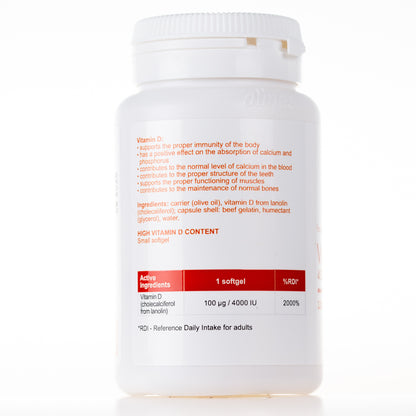 Vitamin D3 4000 IU Forte, Olive Oil Formula, 120 capsules