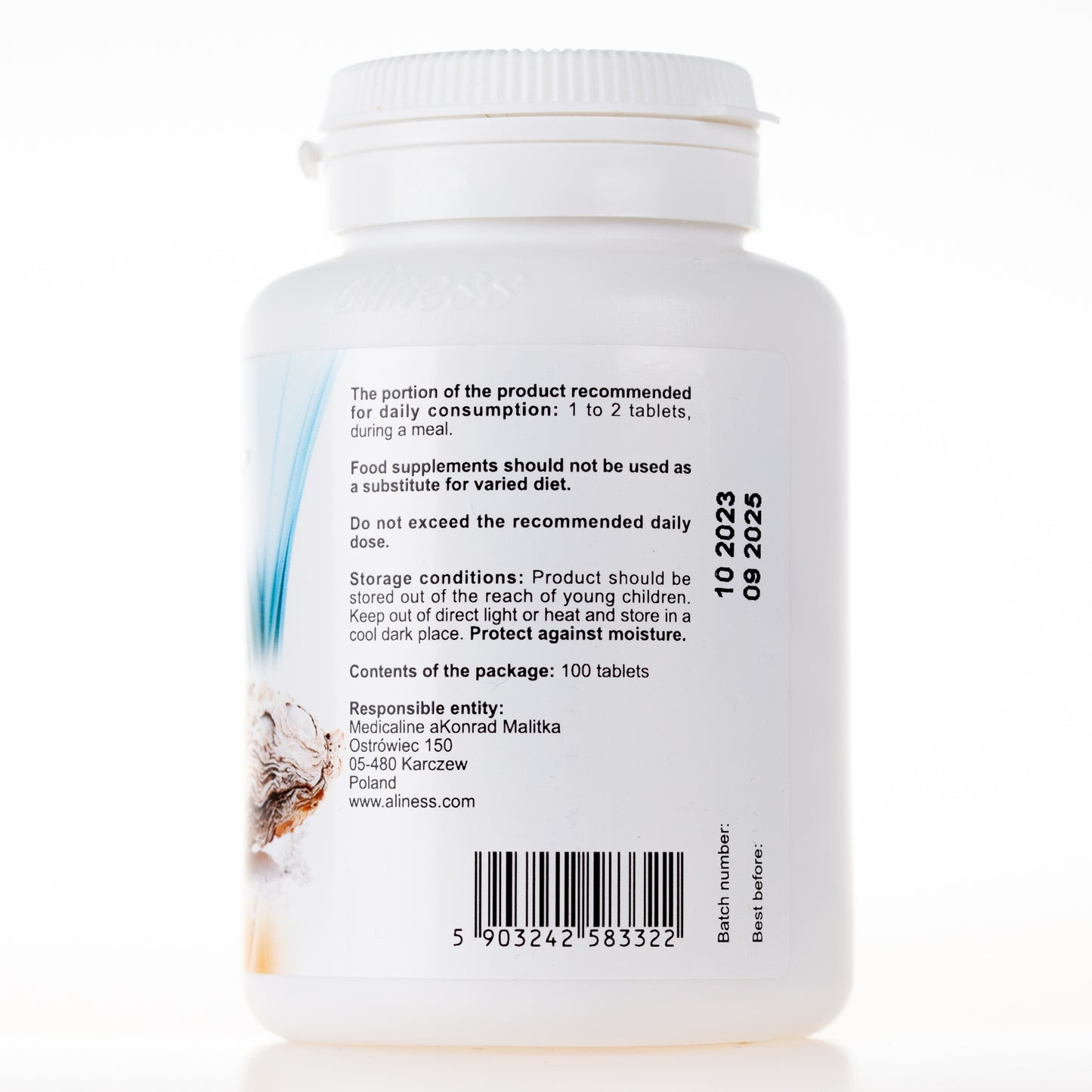 Oyster Shell Calcium with vitamins K2 and D3, 100 pills