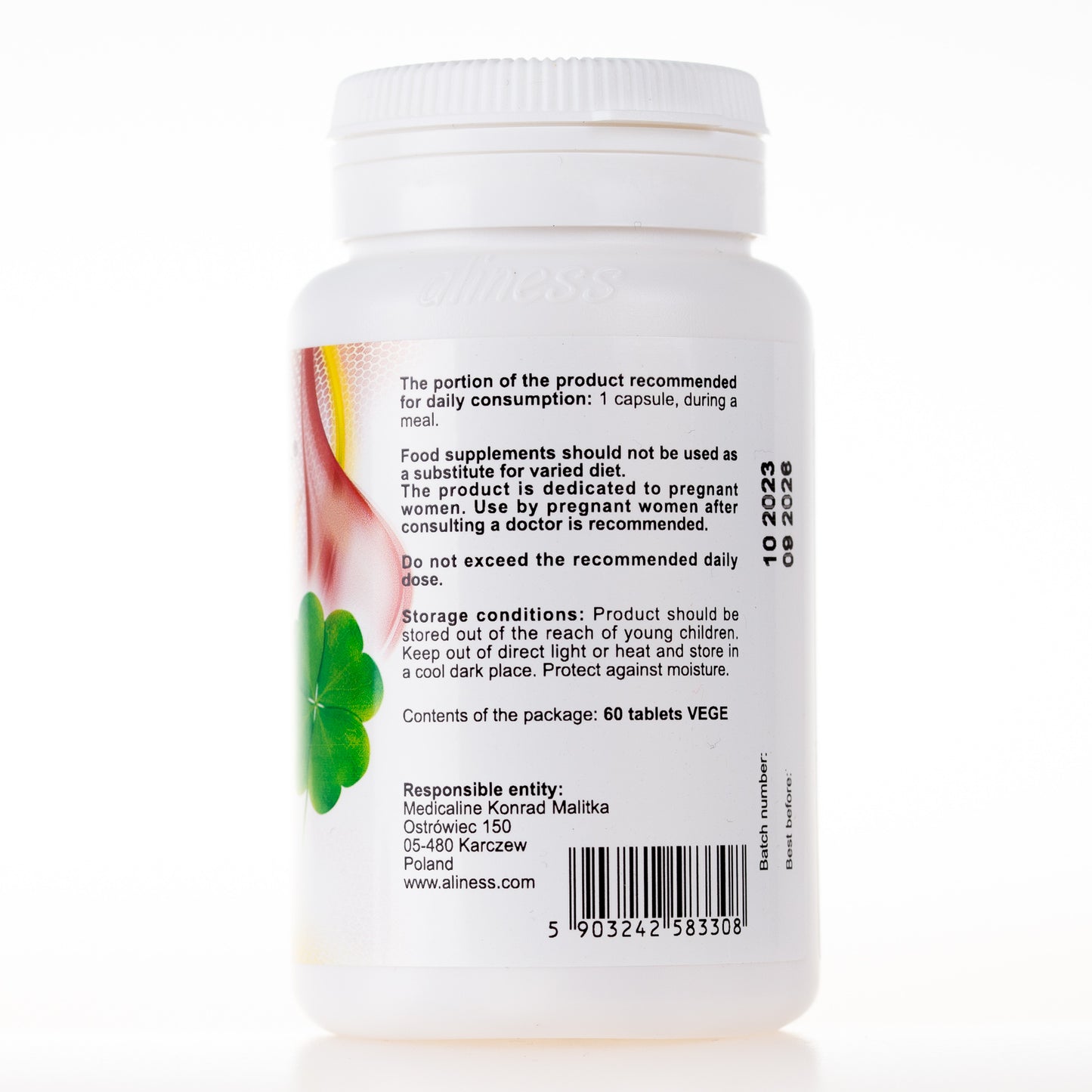 Folate for pregnant women, 800µg, 60 vegan tablets