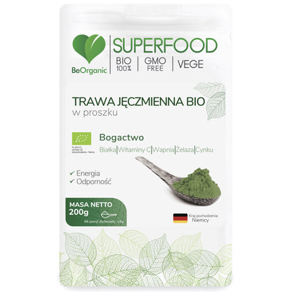 BeOrganic Barley Grass Powder, 200g