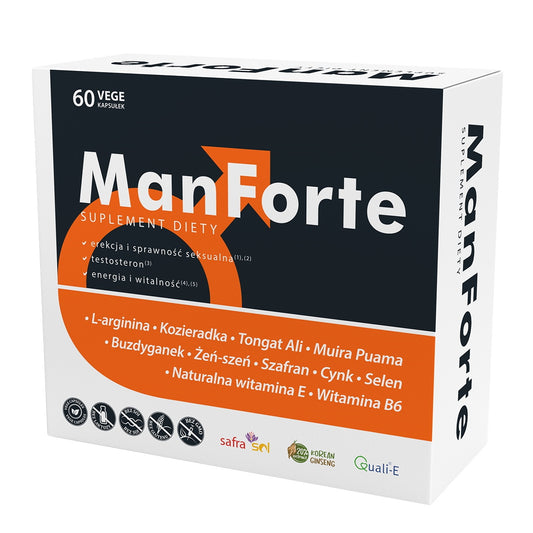 ManForte, 60 kapsułek, wspomaga i reguluje aktywność seksualną