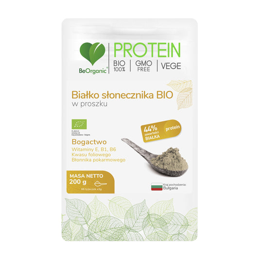 BeOrganic Słonecznikowe Białko w Proszku, 200g