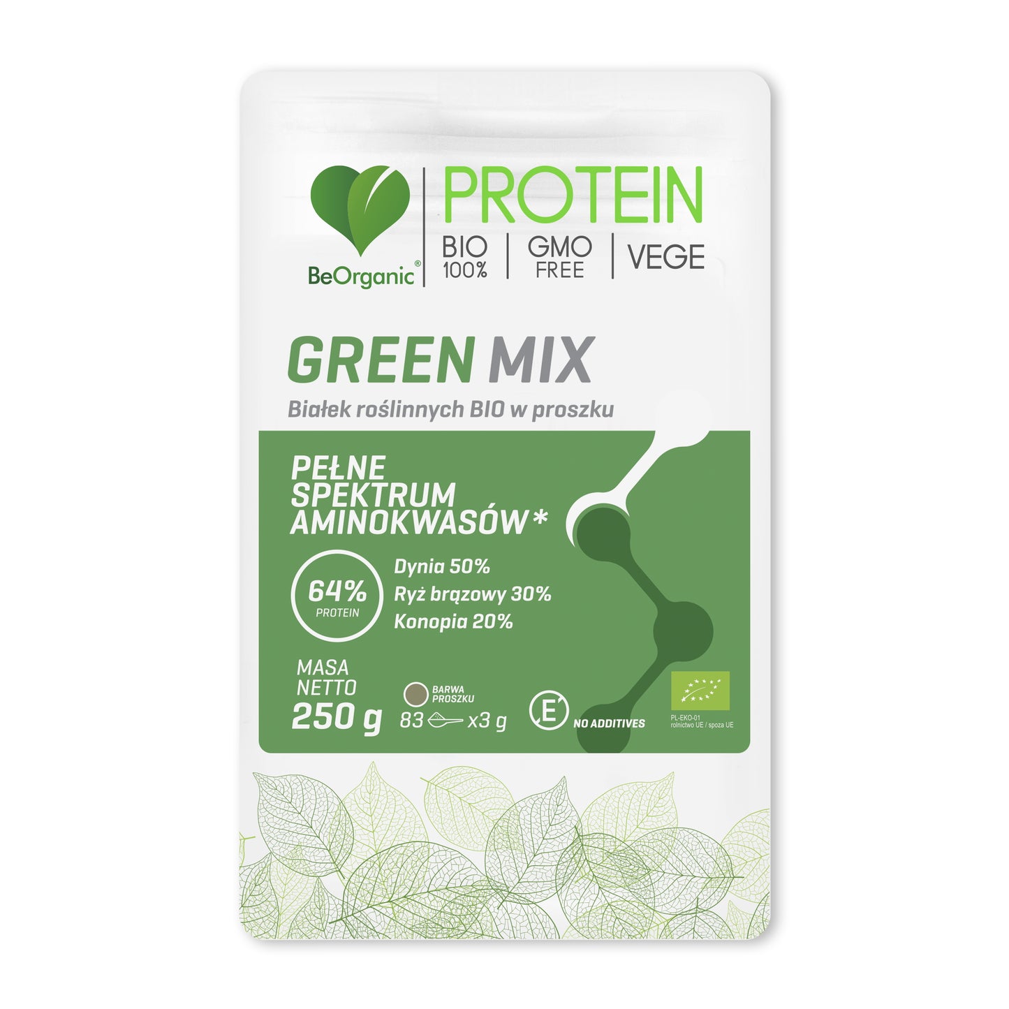 BeOrganic Green Mix Proszek Białkowy, 250g