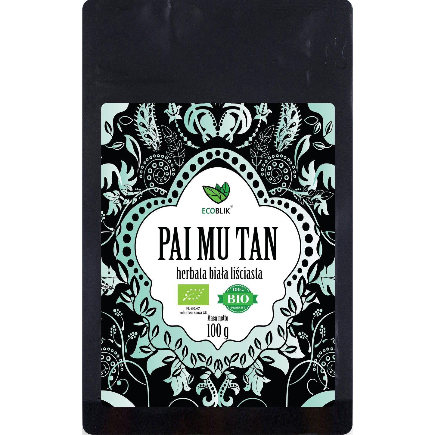 Organic White Leaf Tea Pai Mu Tan, 100g
