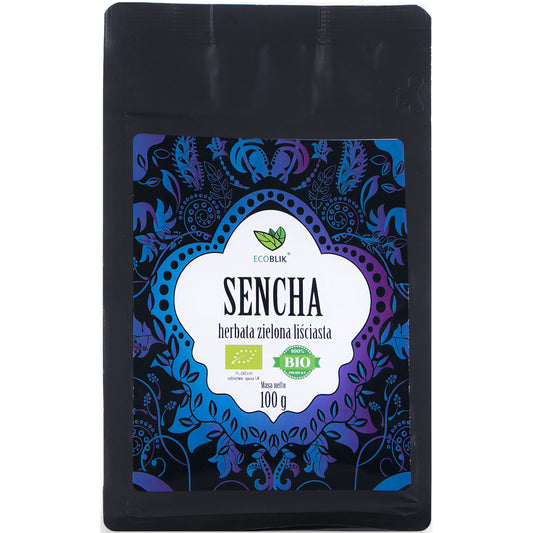 Organiczna zielona herbata liściasta Sencha, 100g