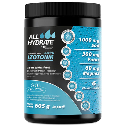 ALLHydrate, Roztwor Izotoniczny Natural, 605 g, 50 porcji