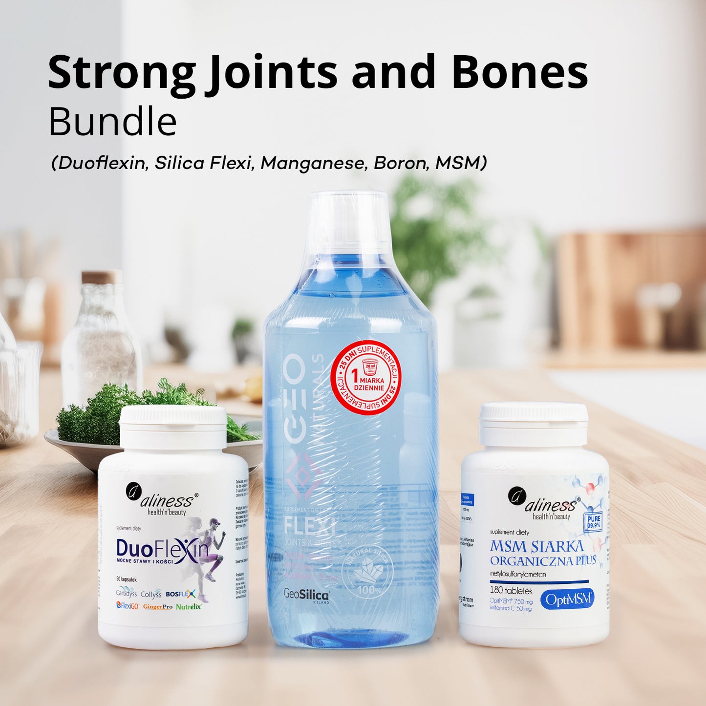 Strong Joints and Bones Bundle (Duoflexin, Silica Flexi, Manganese, Boron, MSM)