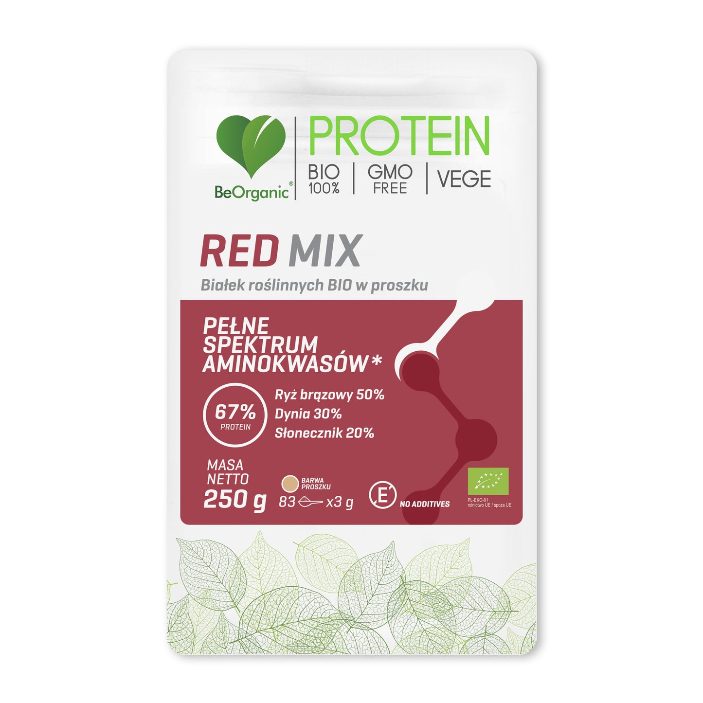 Białko roślinne BeOrganic Red MIX, 250g
