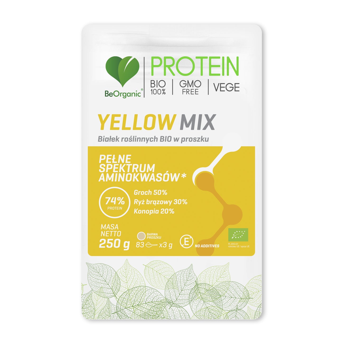 BeOrganic Yellow MIX of vegetable proteins, 250g
