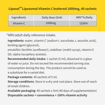 40 sachets of Liposomal Vitamin C 1000mg, Liposol