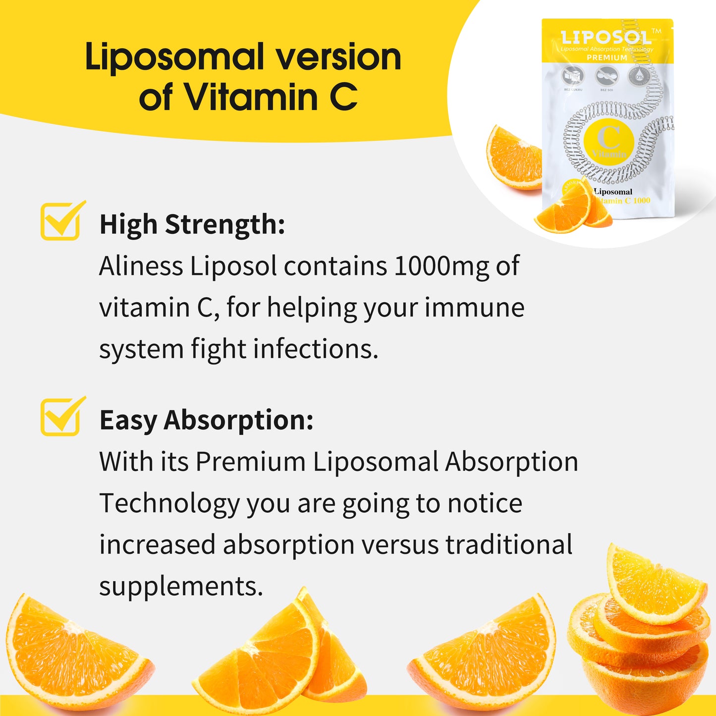 40 sachets of Liposomal Vitamin C 1000mg, High bioavailability, Liposol