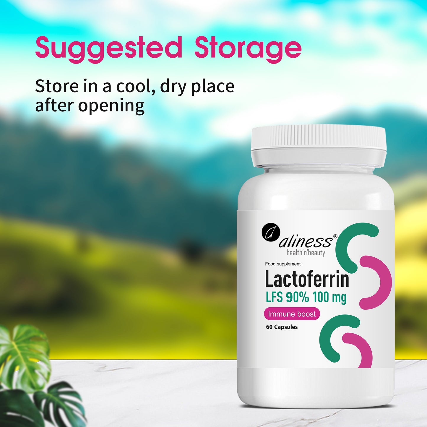 Lactoferrin, 60 capsules, LFS 90% 100mg, 2 months supply