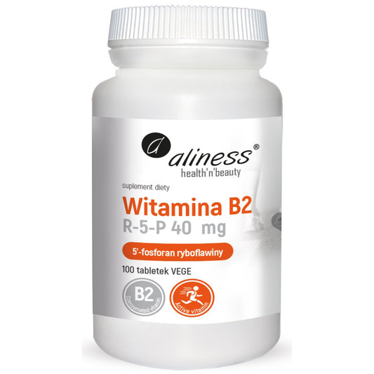 Vitamin B2 R-5-P (Riboflavin) 40mg, 100 vegan tablets