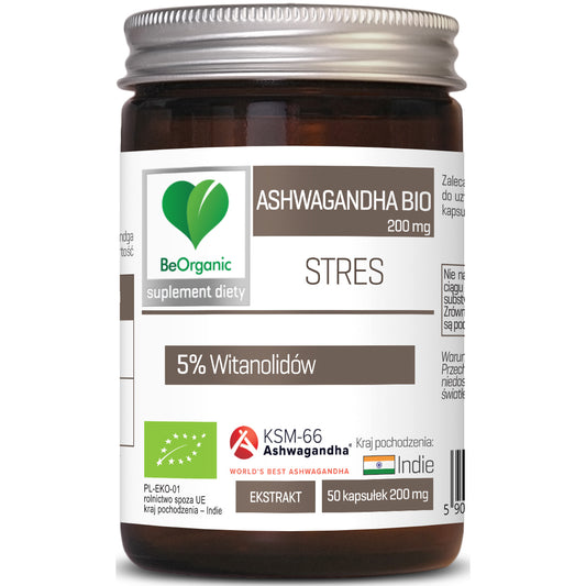 BeOrganic Ashwagandha KSM-66®, 200mg, 50 vegan capsules