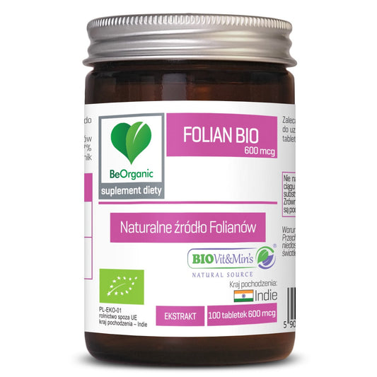 BeOrganic Folian BIO 600 mcg, 100 tabletek