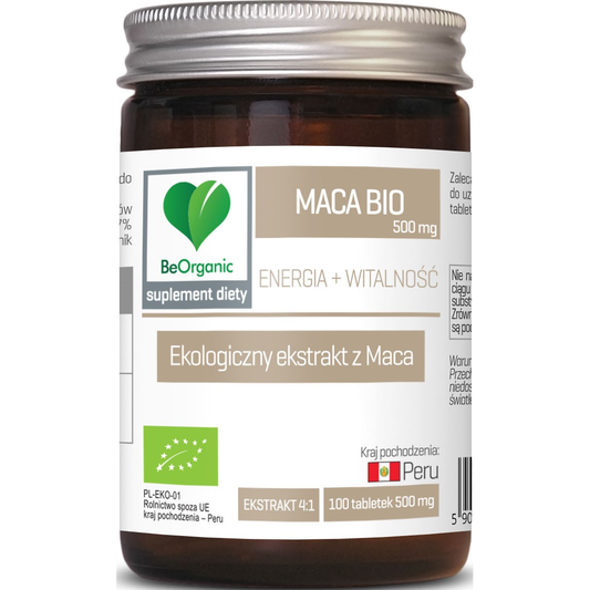 BeOrganic Maca extract 500 mg, 100 tablets