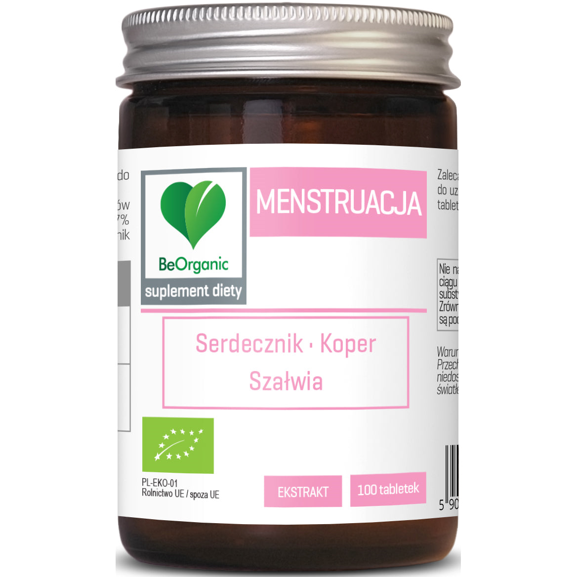 BeOrganic Menstruacja, 100 tabletek