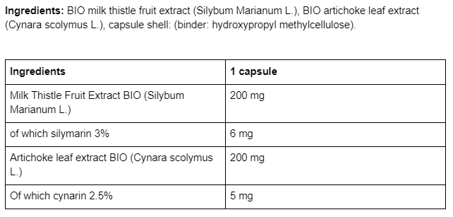 BeOrganic Milk Thistle and Artichoke Extract, 50 capsules