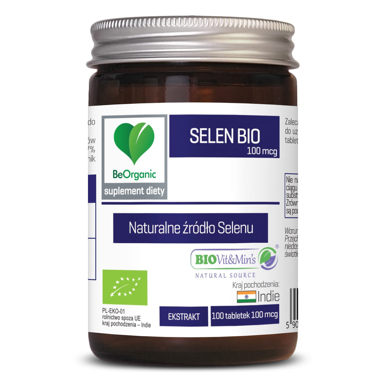 BeOrganic Selen BIO 100 mcg, 100 tabletek