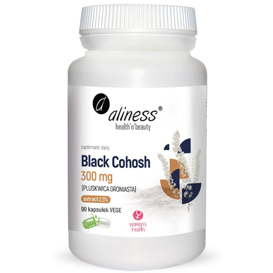Aliness Black Cohosh (Cimicifuga racemosa) 300 mg, 90 kapsułek wegańskich