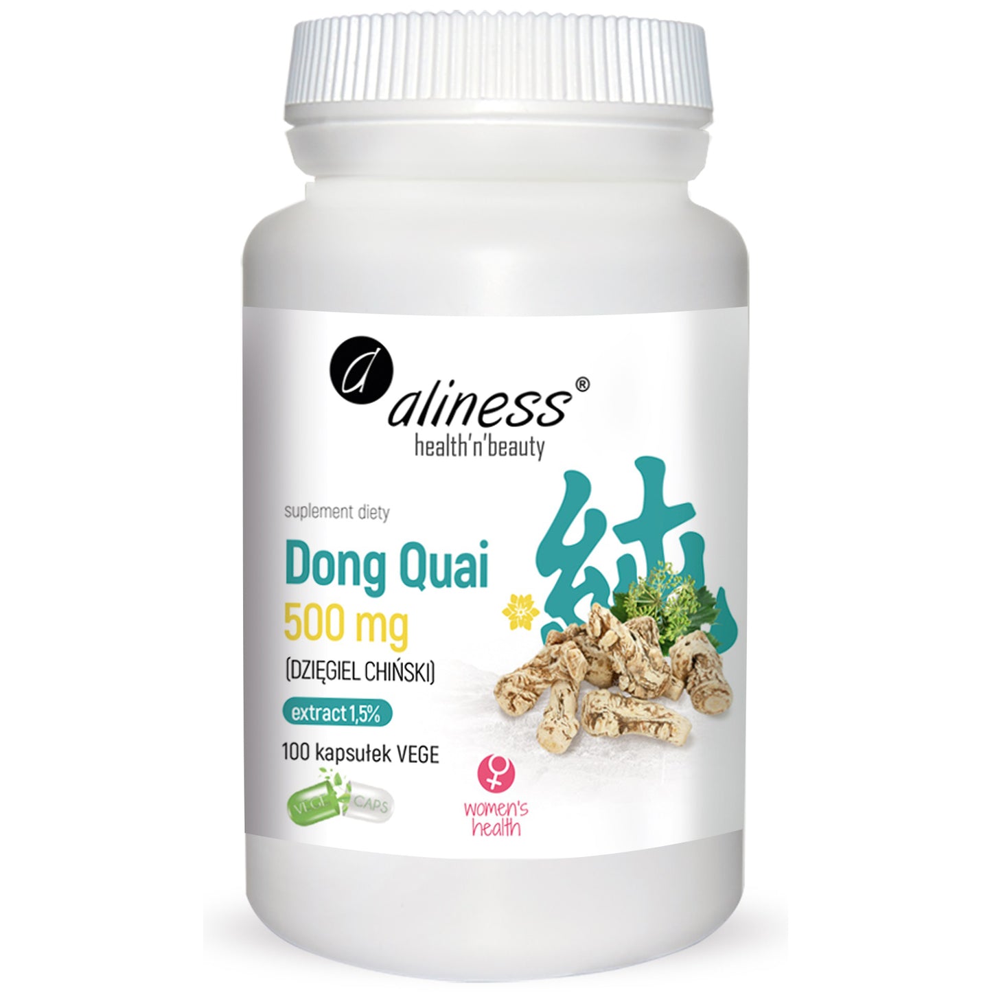 Dong Quai (Female Ginseng, Angelica sinensis) extract, 100 vegan capsules