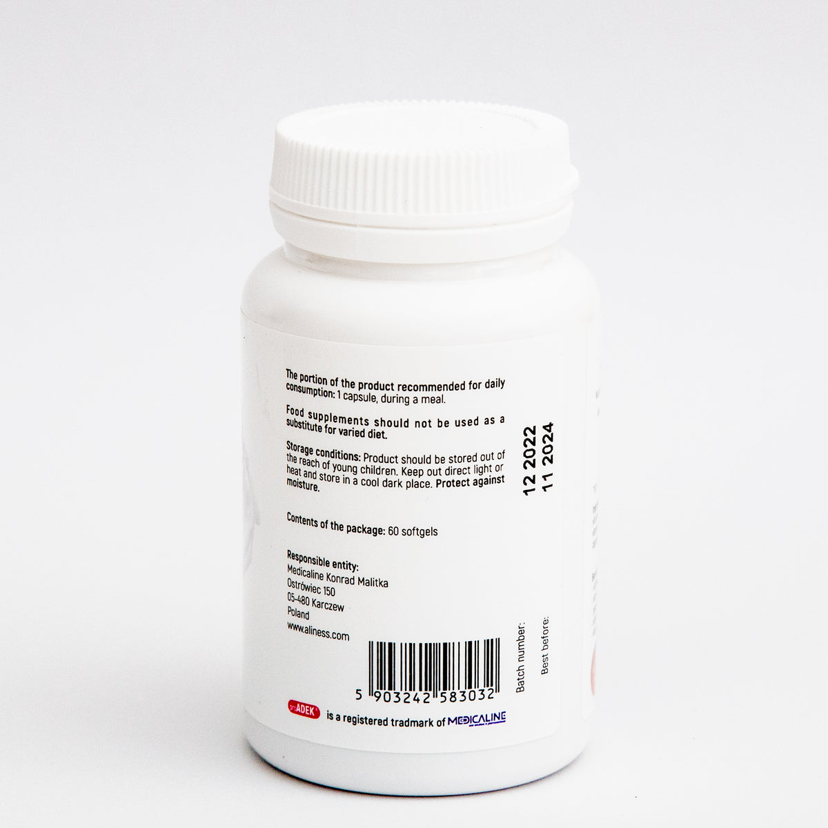 Pro ADEK®, vitamins A, D, E, K, fat soluble vitamins, 60 capsules, DAK ...