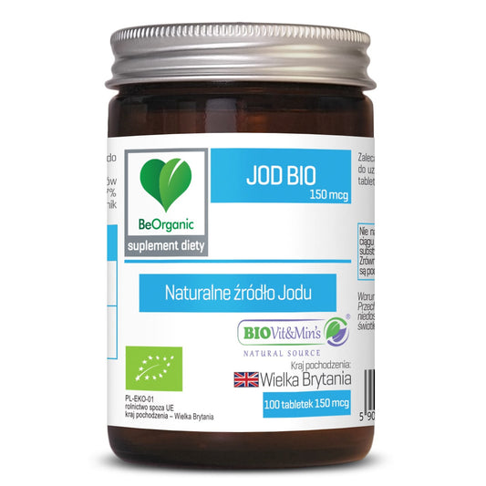 BeOrganic Iodine 150µg, 100 tablets, For Normal Thyroid, Cognitive and Neurological Function