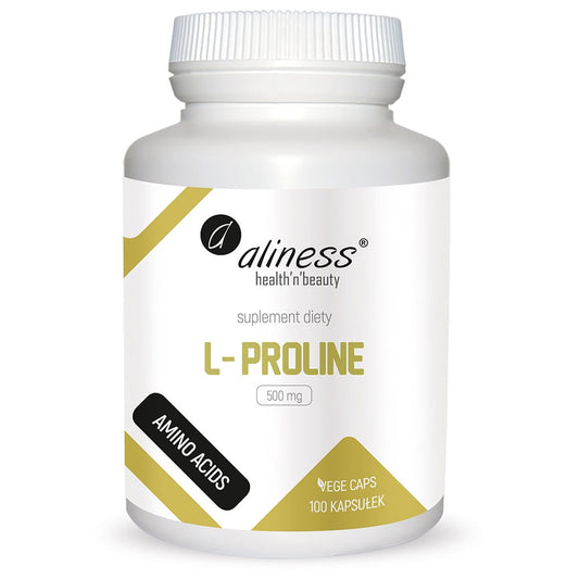 Aliness L-Prolina 500mg, 100 kapsułek wegańskich