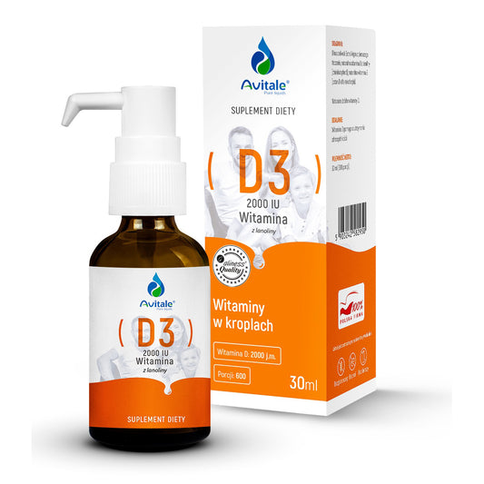 Avitale D3 2000 IU, 30 ml, 600 servings vitamins in drops.