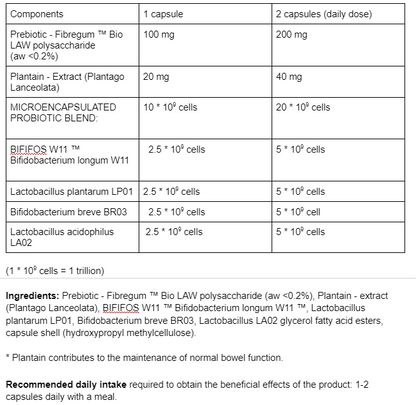 ProbioBalance IBS probiotics & prebiotics, vegan capsules.