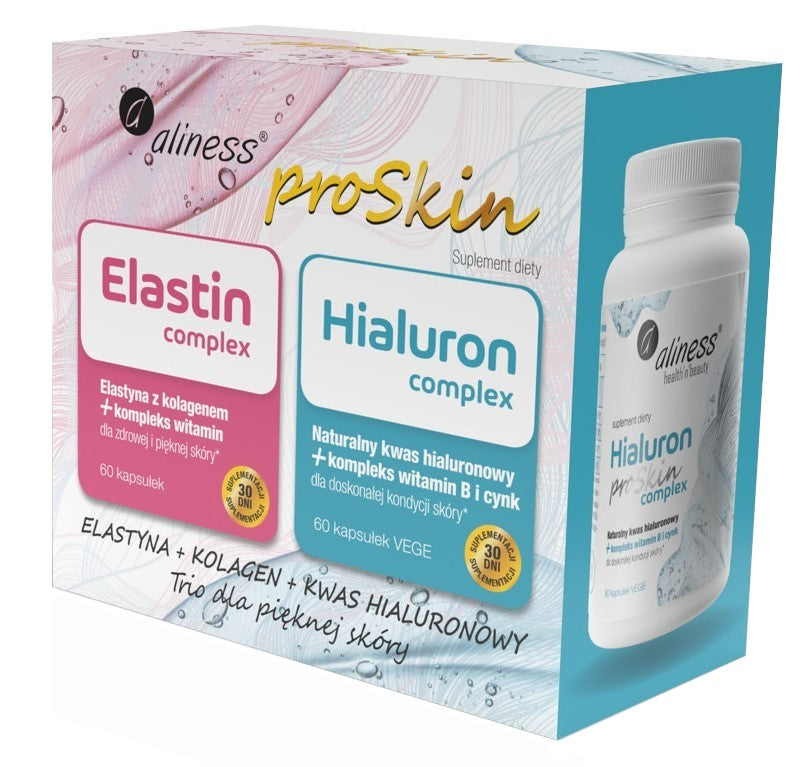Aliness ProSkin (Zestaw Elastin Complex + Hialuron Complex), 2x 60 kapsułek