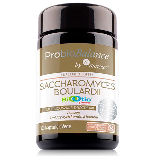 ProbioBalance Saccharomyces Boulardii probiotyki i prebiotyki, 30 kapsułek wegańskich, Aliness