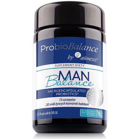 ProbioBalance Man probiotics & prebiotics, 30 capsules. Aliness Vegan Probiotics